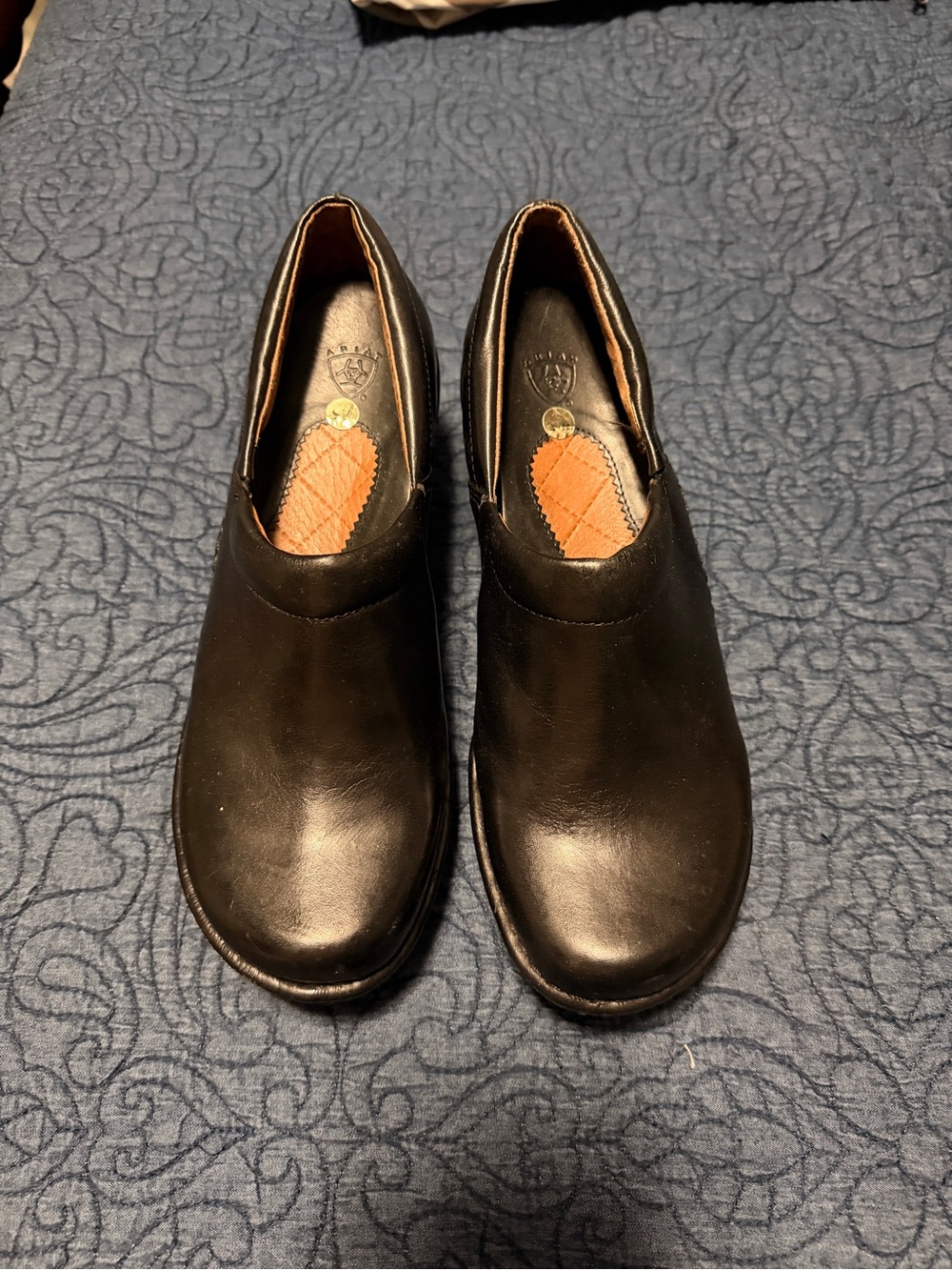 Ariat Black Leather Slip-On Mules size 7.5